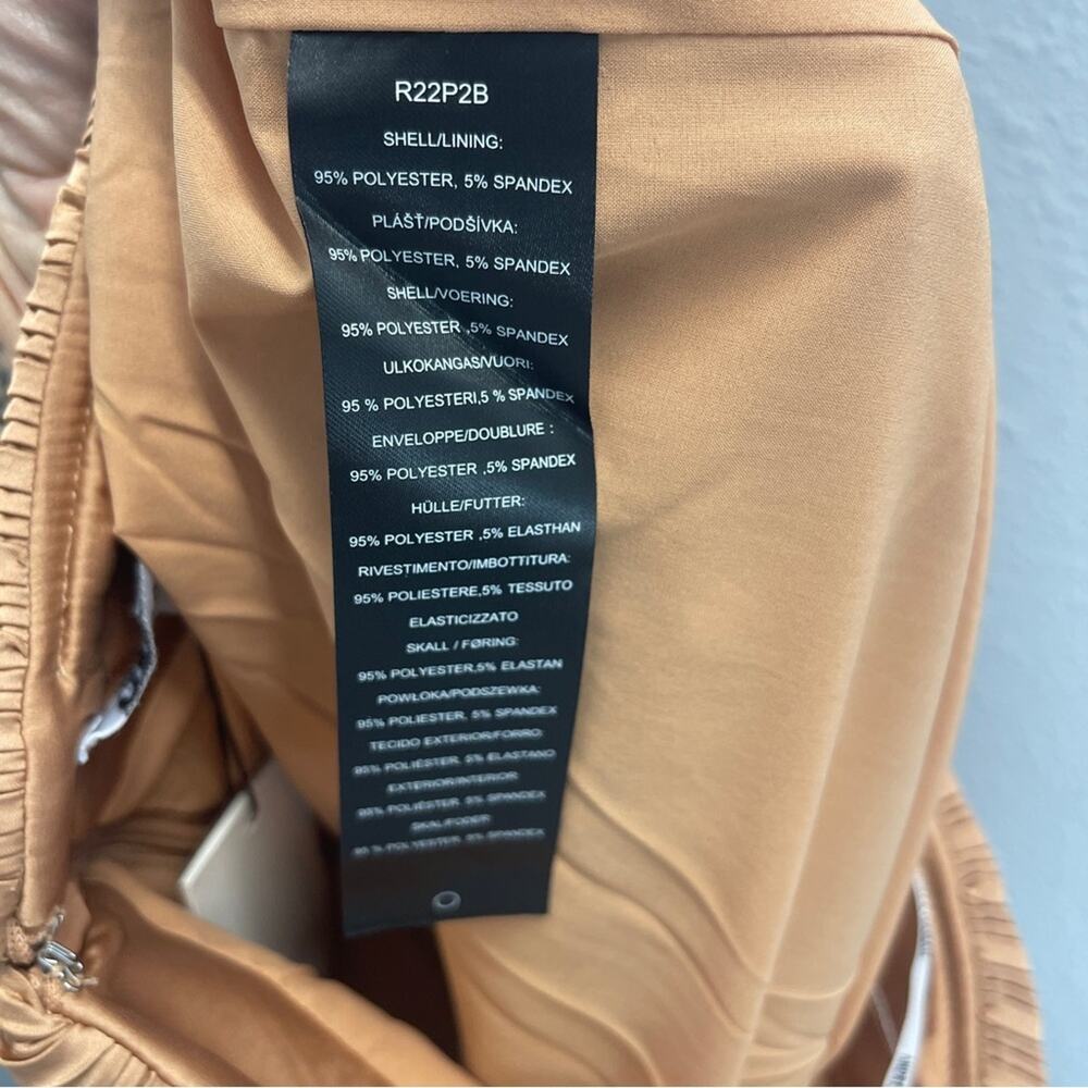 Andrea Iyamah Linea Toffee Pleated Wide-Leg Pants Peplum Waist - Picture 5 of 13